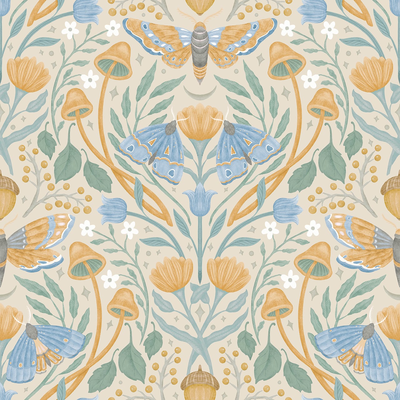 RoomMates Enchanted Forest Damask Peel & Stick Wallpaper
